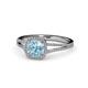 1 - Seana Aquamarine and Diamond Halo Engagement Ring 