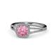 1 - Seana Pink Tourmaline and Diamond Halo Engagement Ring 