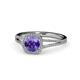 1 - Seana Iolite and Diamond Halo Engagement Ring 