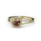1 - Seana Smoky Quartz and Diamond Halo Engagement Ring 