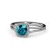 1 - Seana London Blue Topaz and Diamond Halo Engagement Ring 