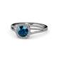 1 - Seana Blue and White Diamond Halo Engagement Ring 