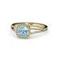1 - Seana Aquamarine and Diamond Halo Engagement Ring 