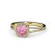1 - Seana Pink Tourmaline and Diamond Halo Engagement Ring 