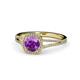 1 - Seana Amethyst and Diamond Halo Engagement Ring 