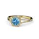 1 - Seana Blue Topaz and Diamond Halo Engagement Ring 