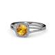 1 - Seana Citrine and Diamond Halo Engagement Ring 