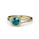 1 - Seana London Blue Topaz and Diamond Halo Engagement Ring 