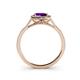 5 - Seana Amethyst and Diamond Halo Engagement Ring 