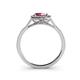 5 - Seana Rhodolite Garnet and Diamond Halo Engagement Ring 
