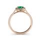 5 - Seana Emerald and Diamond Halo Engagement Ring 