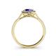 5 - Seana Iolite and Diamond Halo Engagement Ring 
