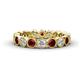 1 - Arria 3.00 mm Red Garnet and Diamond Eternity Band 