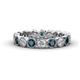 1 - Arria 3.00 mm Blue and White Diamond Eternity Band 