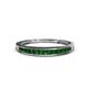 1 - Aqilia 2.00 mm Princess Cut Created Emerald 13 Stone Wedding Band 