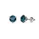 1 - Kenna Blue Diamond (4mm) Martini Solitaire Stud Earrings 