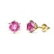 1 - Kenna Lab Created Pink Sapphire (5mm) Martini Solitaire Stud Earrings 