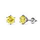 1 - Kenna Lab Created Yellow Sapphire (5mm) Martini Solitaire Stud Earrings 