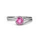 3 - Elena Signature Pink Sapphire Bypass Solitaire Engagement Ring 
