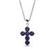 1 - Isabella Blue Sapphire Cross Pendant 