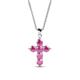 1 - Isabella Pink Sapphire Cross Pendant 