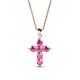 1 - Isabella Pink Sapphire Cross Pendant 
