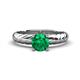 1 - Eudora Classic 6.00 mm Round Emerald Solitaire Engagement Ring 