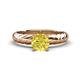 1 - Eudora Classic 6.00 mm Round Yellow Diamond Solitaire Engagement Ring 