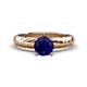 1 - Eudora Classic 6.00 mm Round Blue Sapphire Solitaire Engagement Ring 