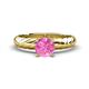 1 - Eudora Classic 6.00 mm Round Lab Created Pink Sapphire Solitaire Engagement Ring 