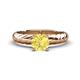 1 - Eudora Classic 6.00 mm Round Lab Created Yellow Sapphire Solitaire Engagement Ring 