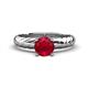 1 - Eudora Classic 6.00 mm Round Ruby Solitaire Engagement Ring 