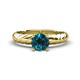 1 - Eudora Classic 6.00 mm Round Blue Diamond Solitaire Engagement Ring 