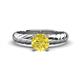 1 - Eudora Classic 6.00 mm Round Yellow Diamond Solitaire Engagement Ring 