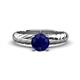 1 - Eudora Classic 6.00 mm Round Blue Sapphire Solitaire Engagement Ring 