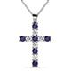 1 - Elihu Blue Sapphire and Diamond Cross Pendant 