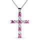 1 - Elihu Pink Sapphire and Diamond Cross Pendant 
