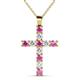 1 - Elihu Pink Sapphire and Diamond Cross Pendant 