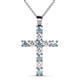 1 - Elihu Aquamarine and Diamond Cross Pendant 