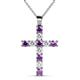 1 - Elihu Amethyst and Diamond Cross Pendant 