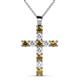1 - Elihu Citrine and Diamond Cross Pendant 