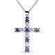1 - Elihu Iolite and Diamond Cross Pendant 