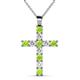 1 - Elihu Peridot and Diamond Cross Pendant 