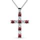 1 - Elihu Red Garnet and Diamond Cross Pendant 