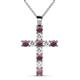 1 - Elihu Rhodolite Garnet and Diamond Cross Pendant 