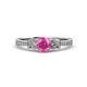 3 - Freya Lab Created Pink Sapphire and Diamond Butterfly Engagement Ring 