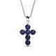 1 - Isabella Blue Sapphire Cross Pendant 