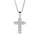 1 - Isabella White Sapphire Cross Pendant 