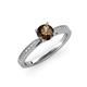 3 - Aleen Smoky Quartz and Diamond Engagement Ring 