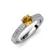 3 - Aysel Citrine and Diamond Double Row Engagement Ring 